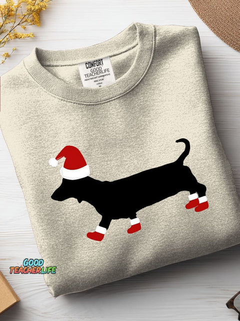 Christmas Dachshund Decoration Pattern Casual Sweatshirt