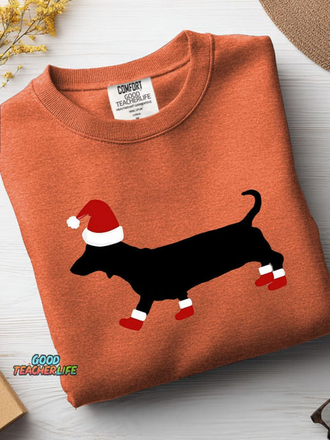 Christmas Dachshund Decoration Pattern Casual Sweatshirt