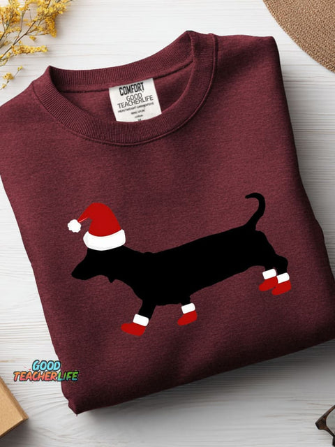 Christmas Dachshund Decoration Pattern Casual Sweatshirt