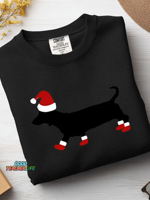 Christmas Dachshund Decoration Pattern Casual Sweatshirt