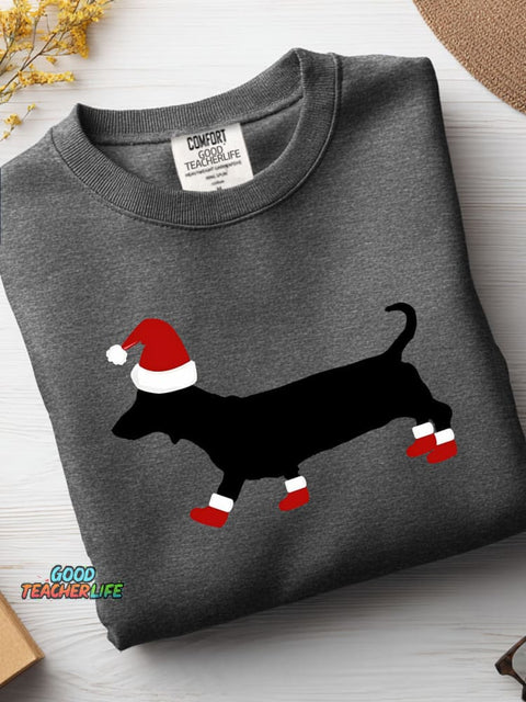 Christmas Dachshund Decoration Pattern Casual Sweatshirt