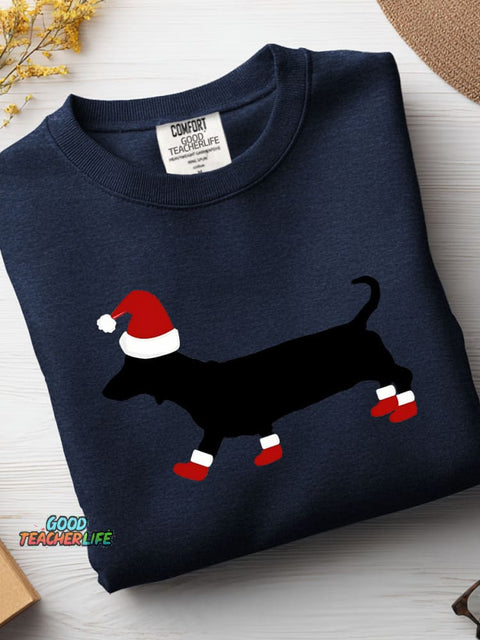 Christmas Dachshund Decoration Pattern Casual Sweatshirt