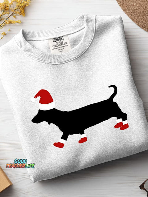 Christmas Dachshund Decoration Pattern Casual Sweatshirt