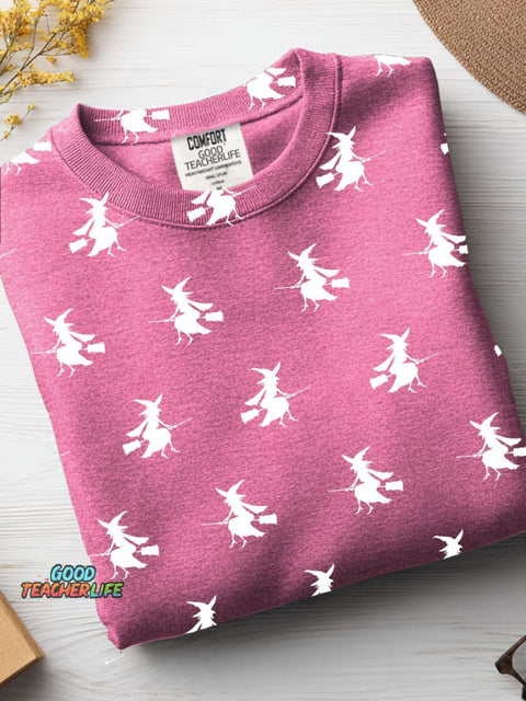 Halloween Witch Decorative Pattern Casual Sweatshirt