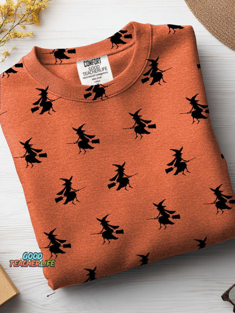 Halloween Witch Decorative Pattern Casual Sweatshirt