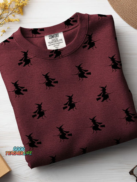 Halloween Witch Decorative Pattern Casual Sweatshirt
