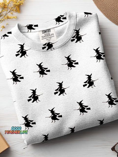 Halloween Witch Decorative Pattern Casual Sweatshirt