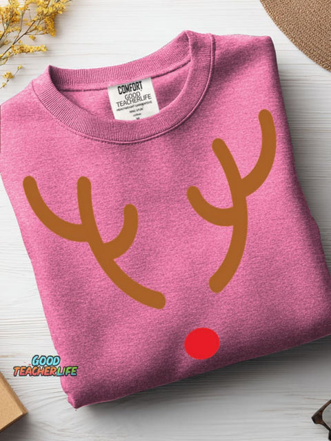Christmas Elk Decorative Pattern Casual Sweatshirt