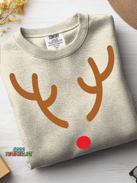 Christmas Elk Decorative Pattern Casual Sweatshirt