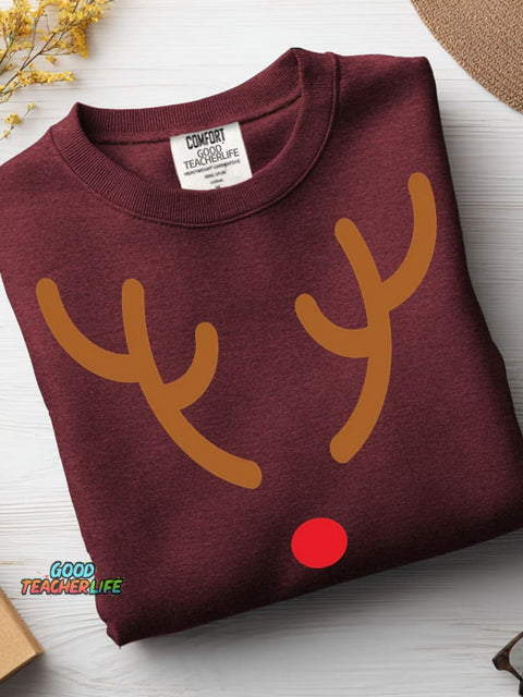 Christmas Elk Decorative Pattern Casual Sweatshirt