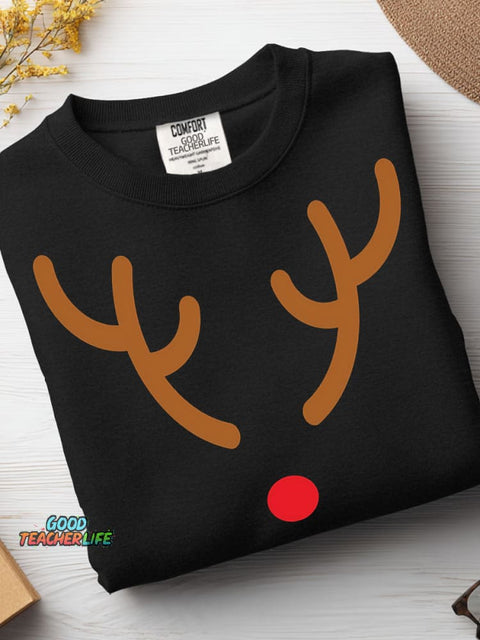 Christmas Elk Decorative Pattern Casual Sweatshirt