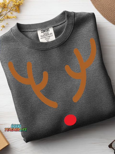 Christmas Elk Decorative Pattern Casual Sweatshirt