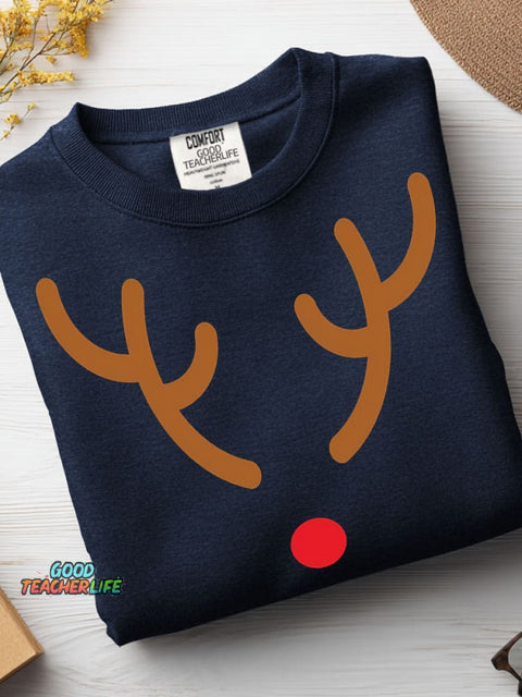Christmas Elk Decorative Pattern Casual Sweatshirt
