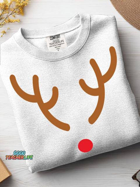 Christmas Elk Decorative Pattern Casual Sweatshirt