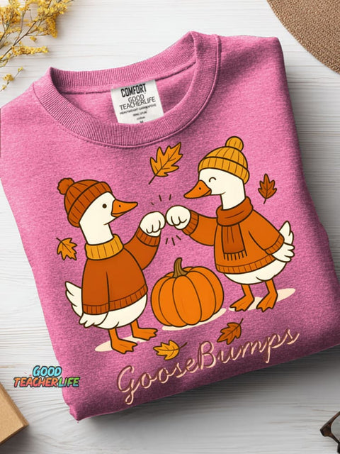 Autumn Duck Decorative Pattern Casual Sweatshirt