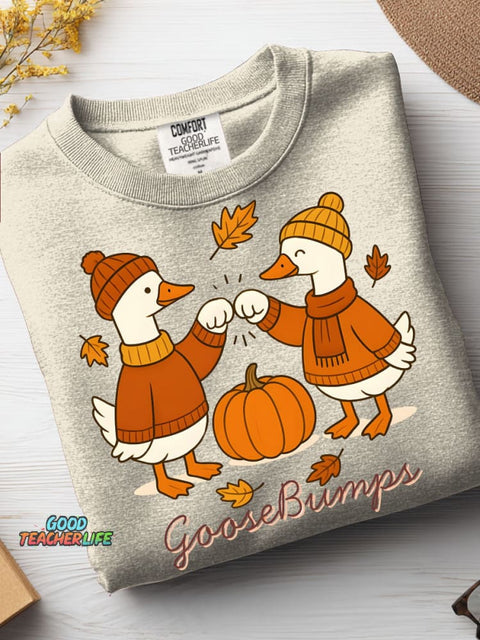 Autumn Duck Decorative Pattern Casual Sweatshirt