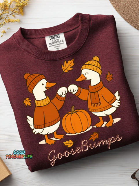 Autumn Duck Decorative Pattern Casual Sweatshirt