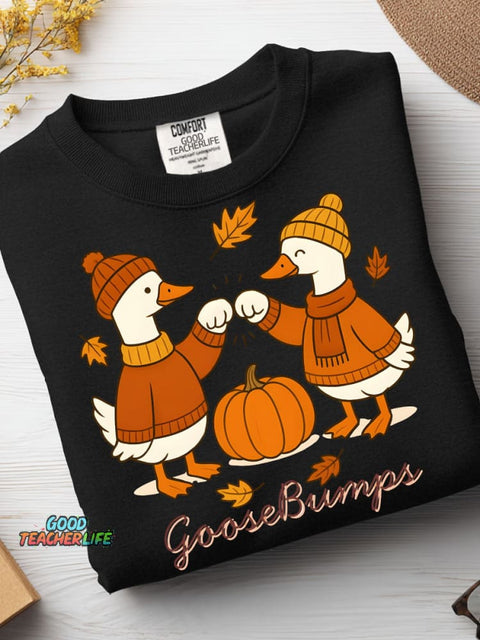 Autumn Duck Decorative Pattern Casual Sweatshirt