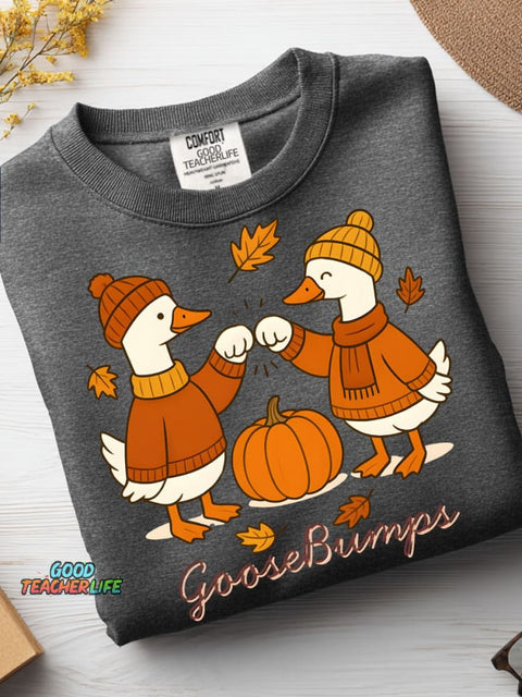 Autumn Duck Decorative Pattern Casual Sweatshirt