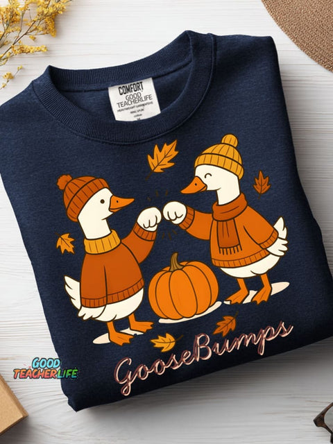 Autumn Duck Decorative Pattern Casual Sweatshirt