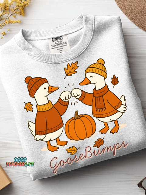 Autumn Duck Decorative Pattern Casual Sweatshirt