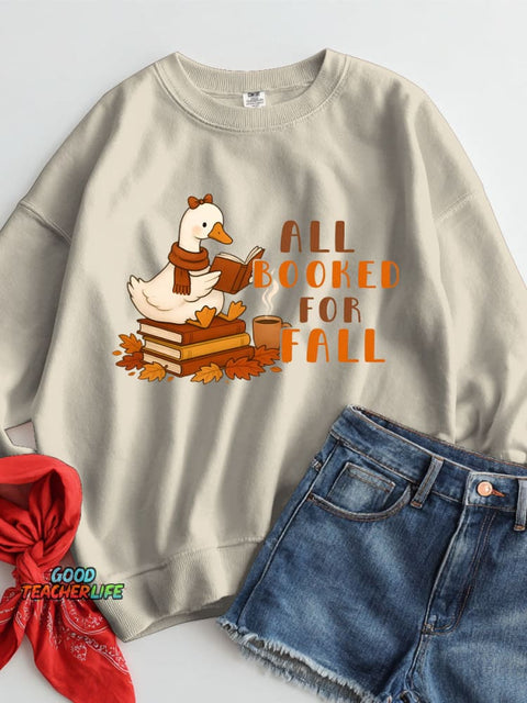 All Booked for Fall Casual Sweatshirt