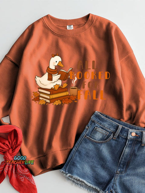 All Booked for Fall Casual Sweatshirt