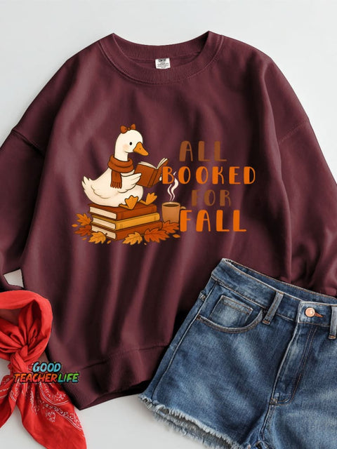 All Booked for Fall Casual Sweatshirt