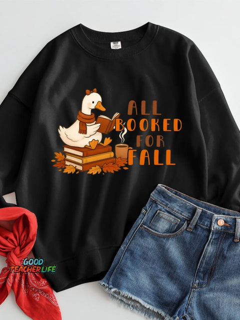 All Booked for Fall Casual Sweatshirt