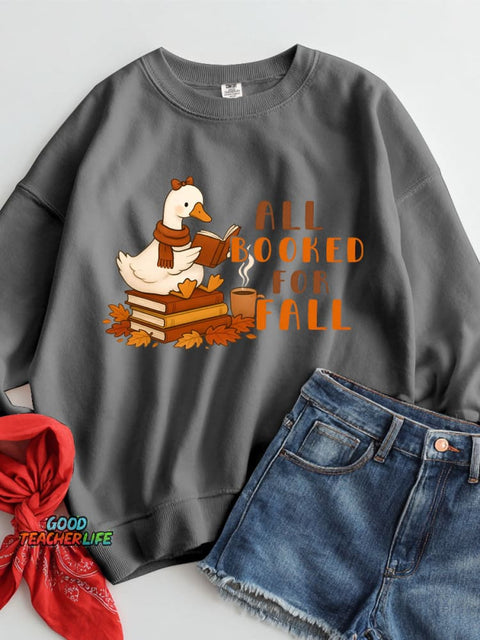 All Booked for Fall Casual Sweatshirt