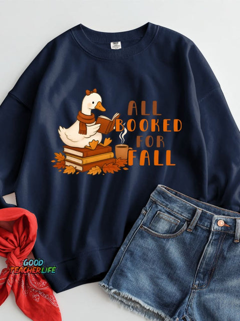 All Booked for Fall Casual Sweatshirt
