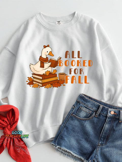 All Booked for Fall Casual Sweatshirt