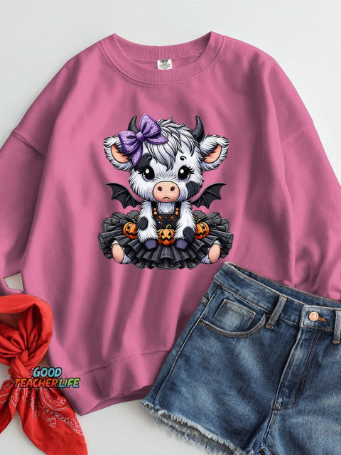 Halloween Oxen Decoration Pattern Casual Sweatshirt