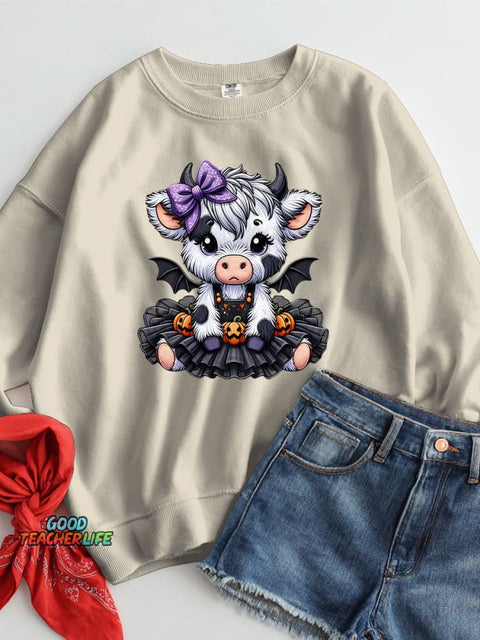 Halloween Oxen Decoration Pattern Casual Sweatshirt