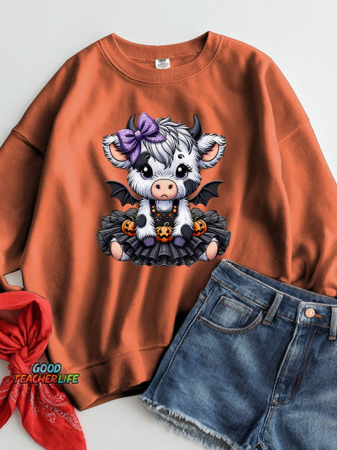 Halloween Oxen Decoration Pattern Casual Sweatshirt