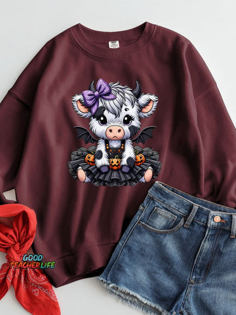 Halloween Oxen Decoration Pattern Casual Sweatshirt