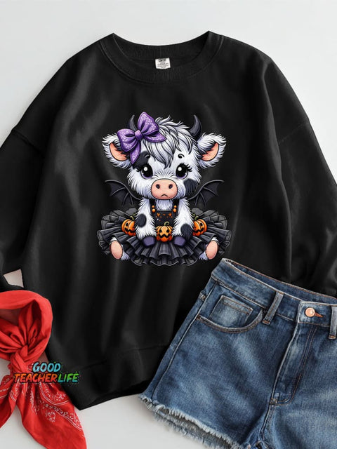 Halloween Oxen Decoration Pattern Casual Sweatshirt
