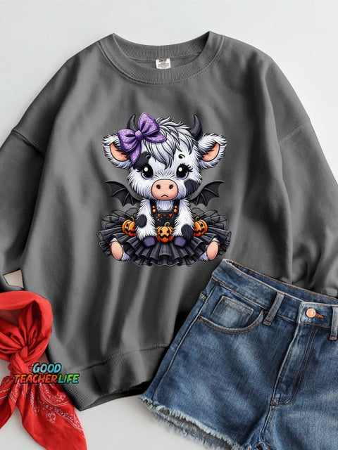 Halloween Oxen Decoration Pattern Casual Sweatshirt