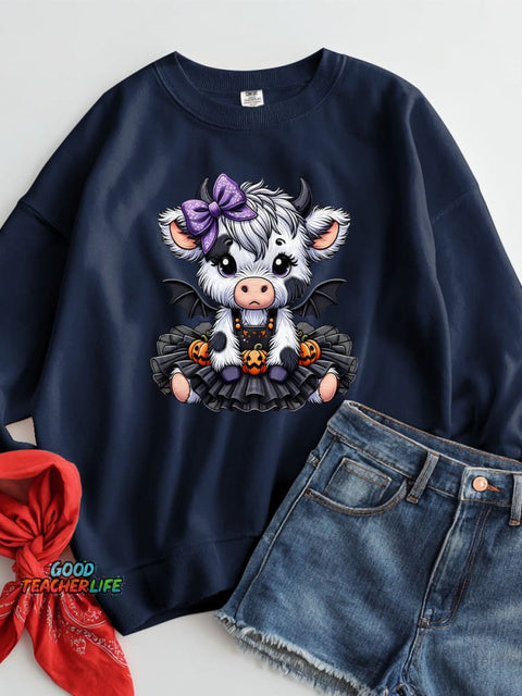 Halloween Oxen Decoration Pattern Casual Sweatshirt