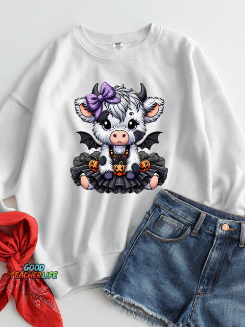 Halloween Oxen Decoration Pattern Casual Sweatshirt