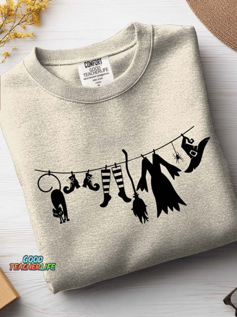 Witch Drying Items Decorative Pattern Casual Sweatshirt