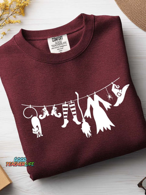 Witch Drying Items Decorative Pattern Casual Sweatshirt