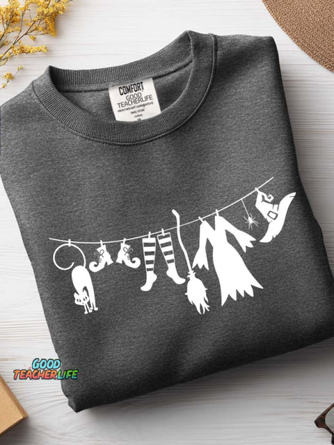 Witch Drying Items Decorative Pattern Casual Sweatshirt