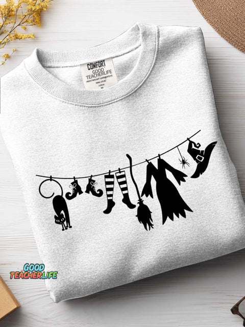 Witch Drying Items Decorative Pattern Casual Sweatshirt