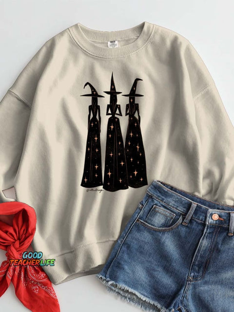 Mysterious Three Witches Decorative Pattern Casual Sweatshirt