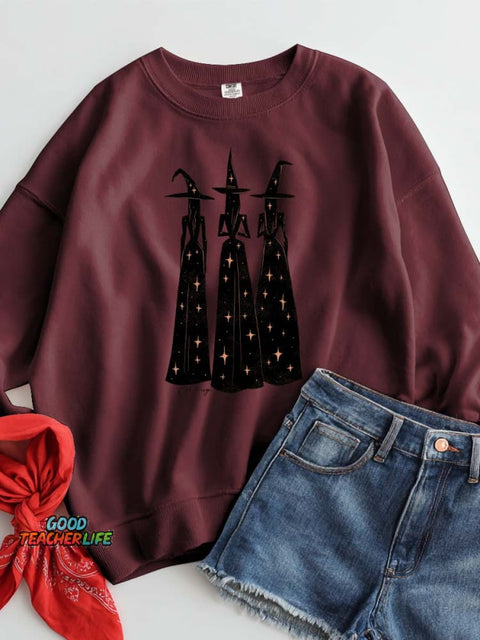 Mysterious Three Witches Decorative Pattern Casual Sweatshirt