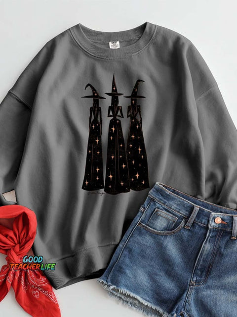 Mysterious Three Witches Decorative Pattern Casual Sweatshirt