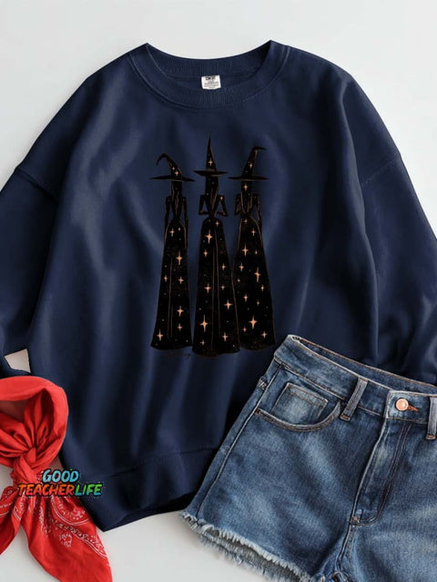 Mysterious Three Witches Decorative Pattern Casual Sweatshirt