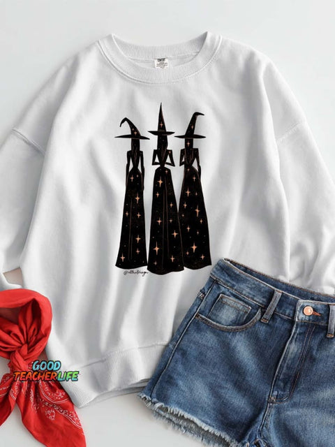 Mysterious Three Witches Decorative Pattern Casual Sweatshirt