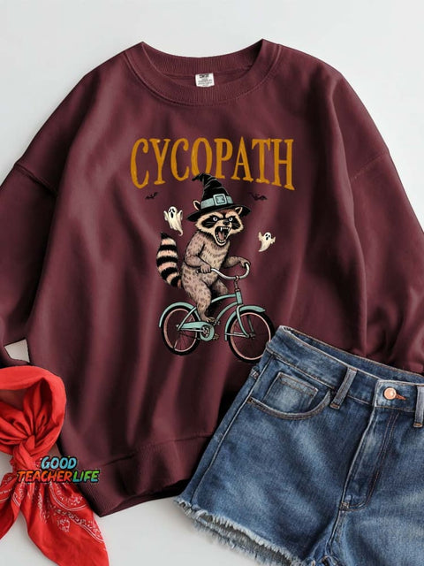 Wizard Raccoon Decorative Pattern Casual Sweatshirt